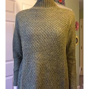 Mock neck olive green knit sweater